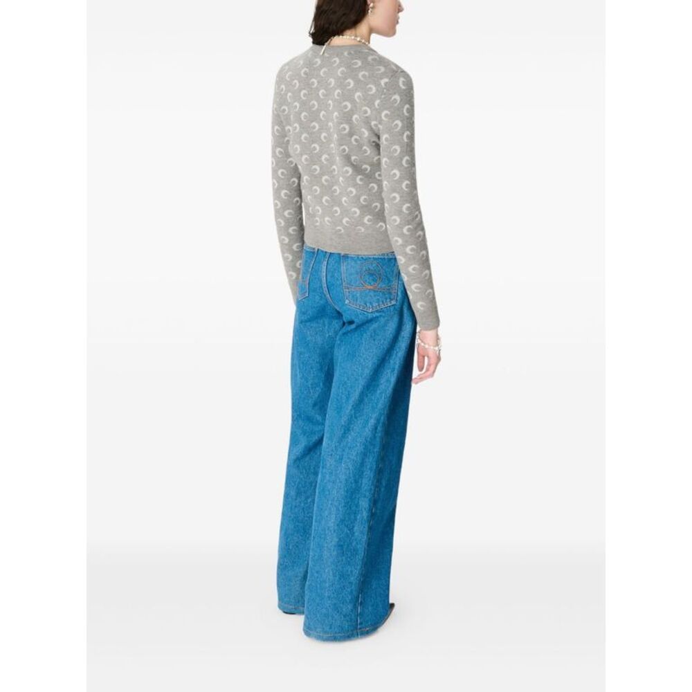 Marine Serre Women's Sweaters Light Grey - Picture 5 of 5